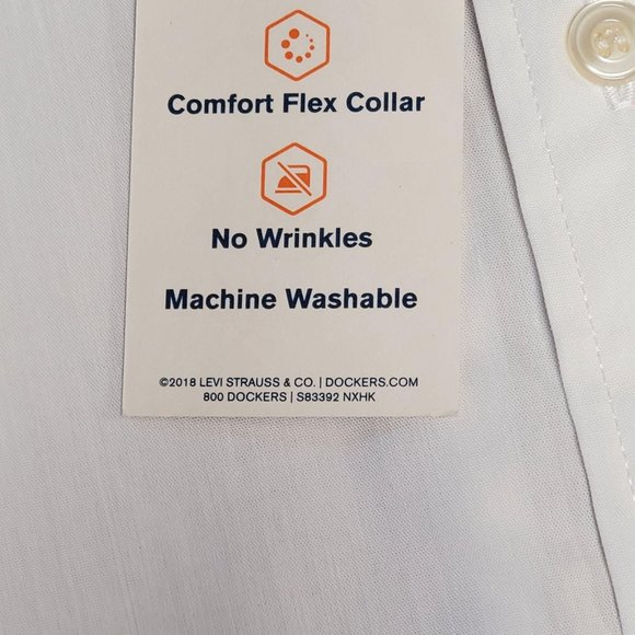 Dockers Signature Dress Shirt Size L White - Picture 6 of 9